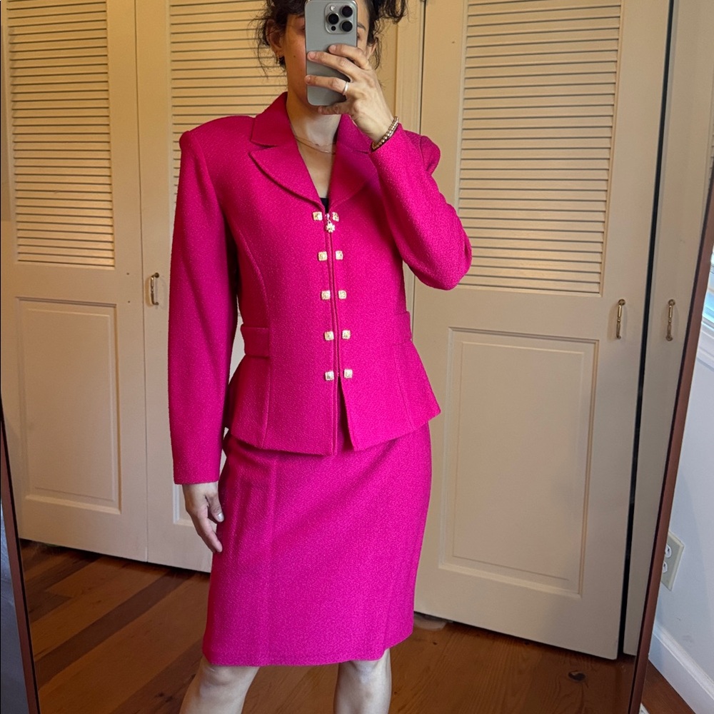 Vintage St. John Pink Blazer and Skirt Set